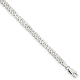 Sterling Silver 4.5mm Beveled Curb Chain